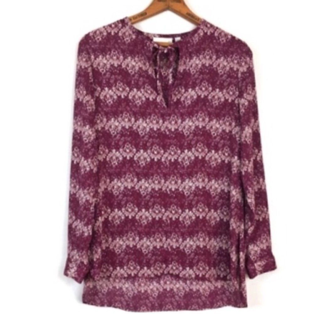 ‎14th & Union Tie Neck Long Sleeve Tunic Top